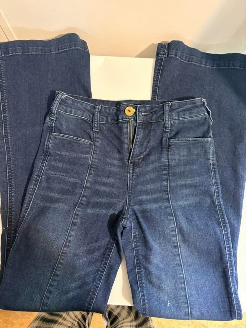 Altar'd State Dark Blue Flare Jeans with Front Seams